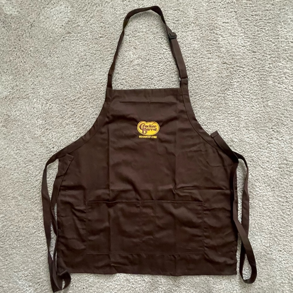 Cracker Barrel Brown Kitchen Apron with Logo - Home Dining